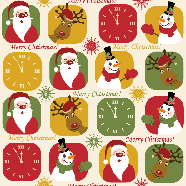 free vector Cute santa claus wallpaper vector